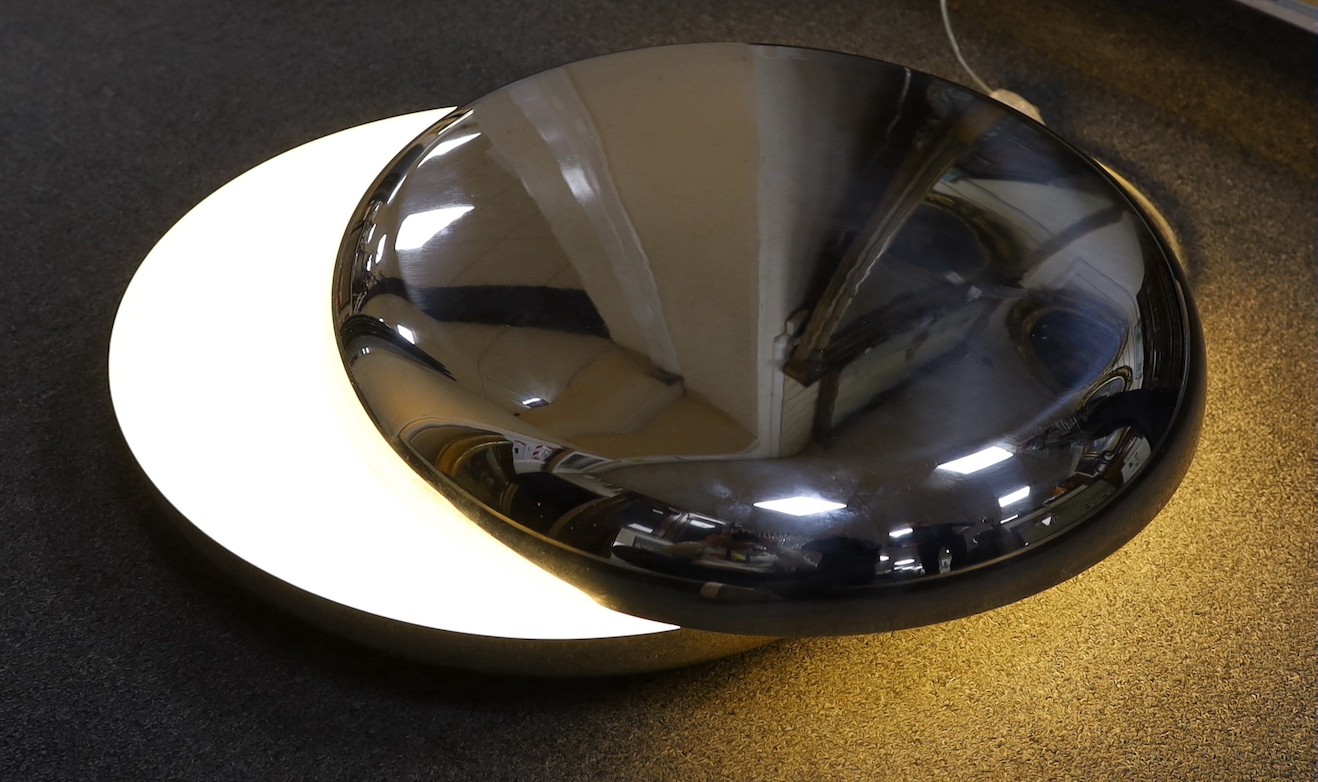 An Italian Fontana Arte chrome ‘swivel’ table lamp, 49cm diameter